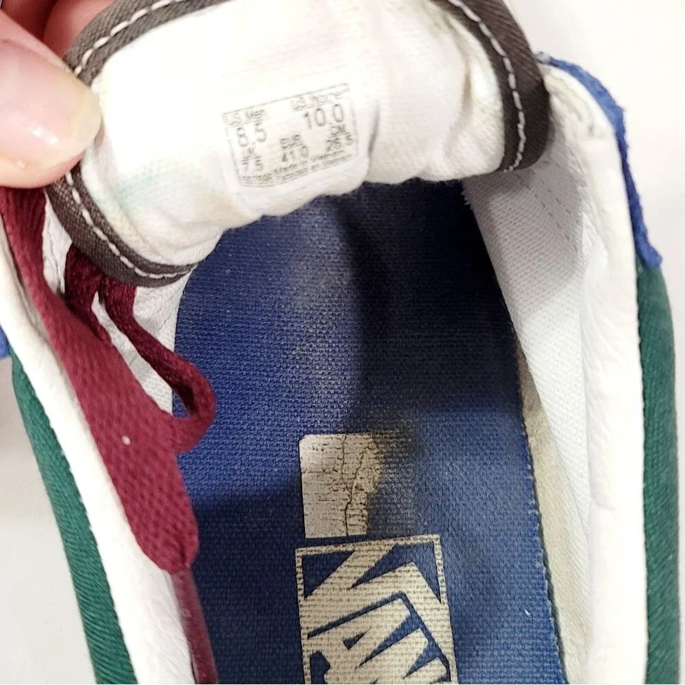 VANS Old Skool Yacht Club Sneakers Blue Green Yellow Colorblock 8.5M/10W EUC